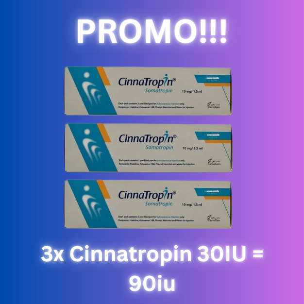ПРОМО 3х Cinnatropin Хормон на растежа 10mg / 30 iu с писалка за еднократна употреба